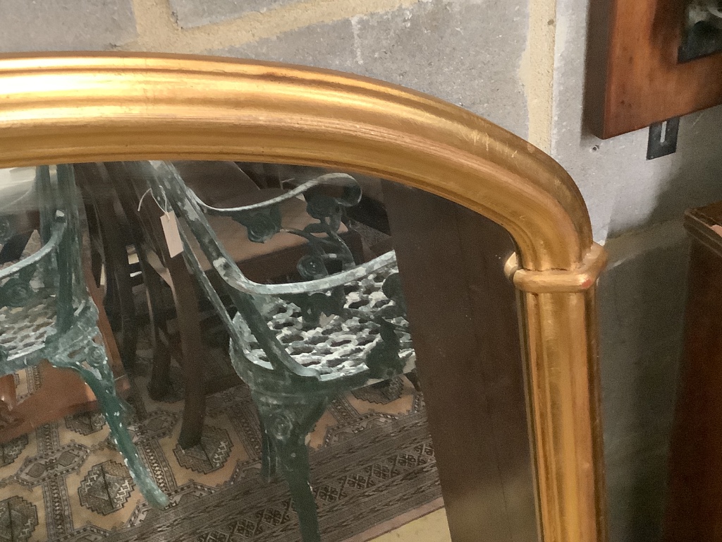 A Victorian style gilt framed overmantel mirror, width 122cm height 120cm